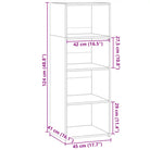 Hoge kast in grijs Sonoma van bewerkt hout voor een klassieke uitstraling - Dressoirs & buffetkasten