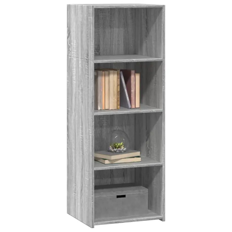Hoge kast in grijs Sonoma van bewerkt hout voor een klassieke uitstraling - Dressoirs & buffetkasten