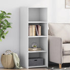 Hoge kast in grijs Sonoma van bewerkt hout voor een klassieke uitstraling - Wit / 1 - Dressoirs & buffetkasten