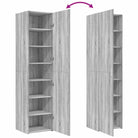 Hoge kast in grijs sonoma van bewerkt hout voor een stijlvolle interieurubouw - Dressoirs & buffetkasten