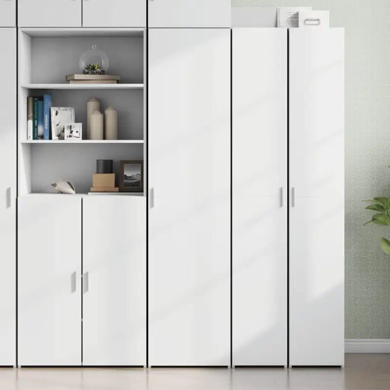 Hoge kast in grijs sonoma van bewerkt hout voor een stijlvolle interieurubouw - Wit / 1 - Dressoirs & buffetkasten