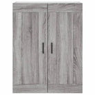 Hoge kast in grijs sonoma van bewerkt hout voor een stijlvolle uitstraling - Dressoirs & buffetkasten