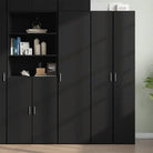 Hoge kast in grijs sonoma van bewerkt hout voor een stijlvolle interieurubouw - Zwart / 1 - Dressoirs & buffetkasten