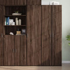 Hoge kast in grijs sonoma van bewerkt hout voor een stijlvolle interieurubouw - bruin eikenkleur / 1 - Dressoirs &