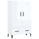 Hoge kast in hoogglans wit bewerkt hout voor een chique interieur - Dressoirs & buffetkasten