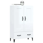 Hoge kast in hoogglans wit bewerkt hout voor een chique interieur - Dressoirs & buffetkasten
