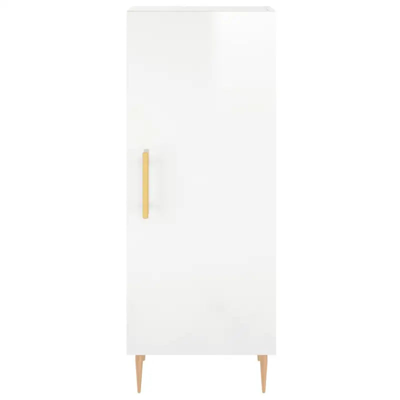 Hoge kast in hoogglans wit van bewerkt hout met unieke charme - Dressoirs & buffetkasten