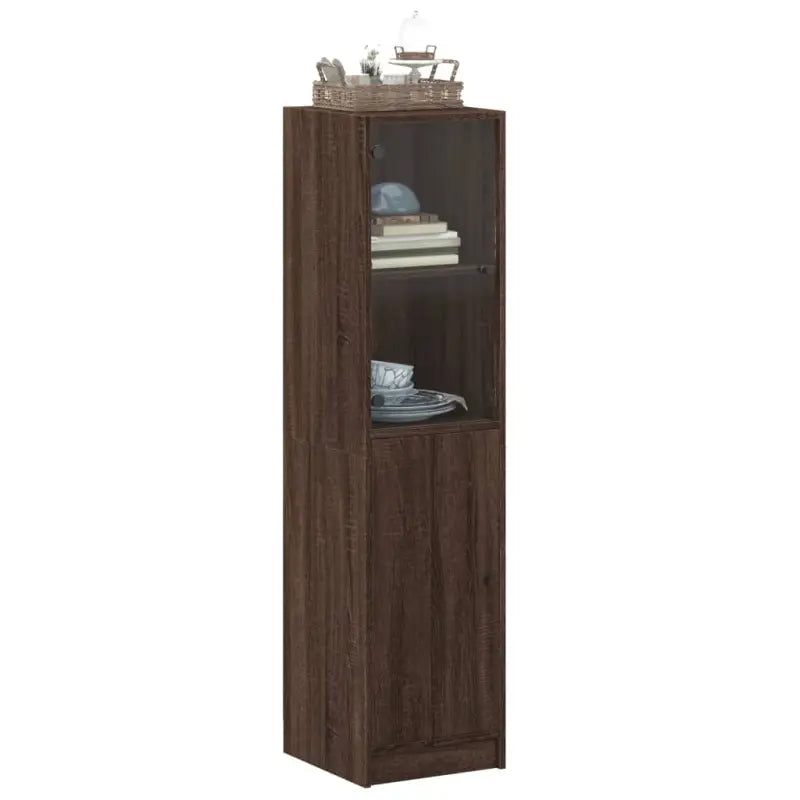 Hoge kast met glazen deur voor een trendy en duurzame interieurstijl - Dressoirs & buffetkasten