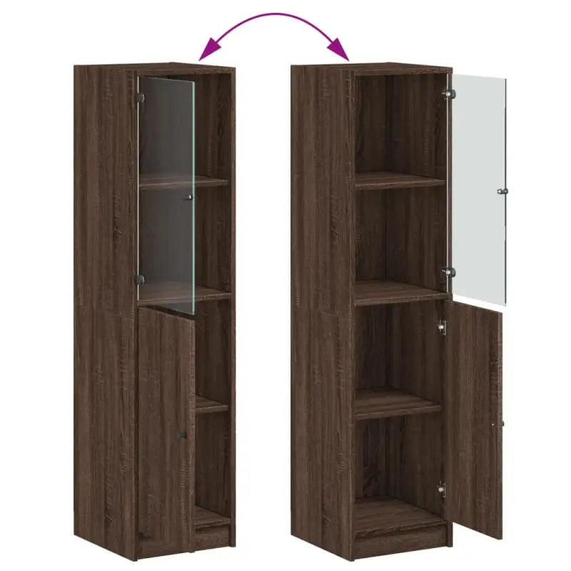 Hoge kast met glazen deur voor een trendy en duurzame interieurstijl - Dressoirs & buffetkasten