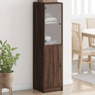 Hoge kast met glazen deur voor een trendy en duurzame interieurstijl - Dressoirs & buffetkasten