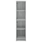 Hoge kast met glazen deuren in Grijs Sonoma Eiken stijl - Dressoirs & buffetkasten