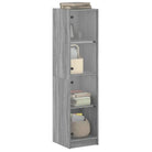 Hoge kast met glazen deuren in Grijs Sonoma Eiken stijl - Dressoirs & buffetkasten