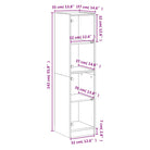 Hoge kast met glazen deuren in Grijs Sonoma Eiken stijl - Dressoirs & buffetkasten