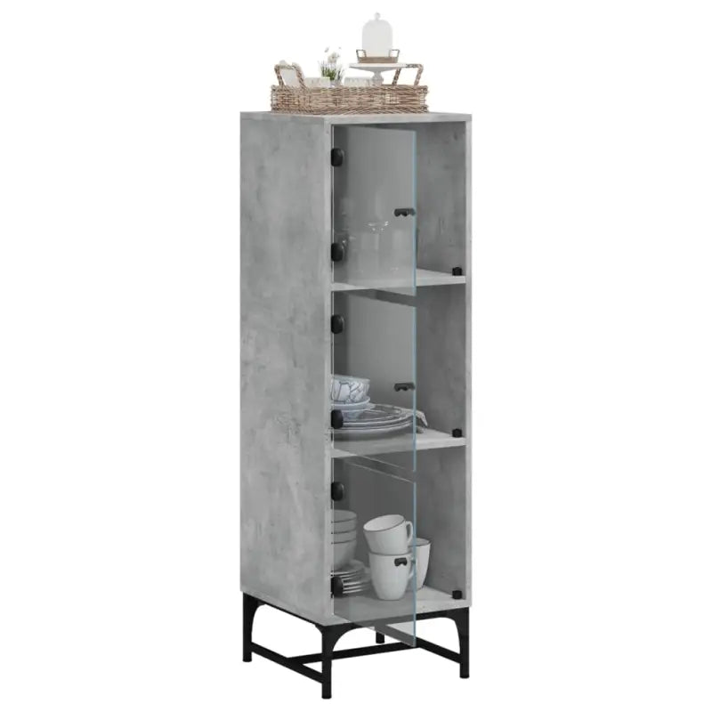 Hoge kast met glazen deuren voor een trendy en duurzame uitstraling - Dressoirs & buffetkasten