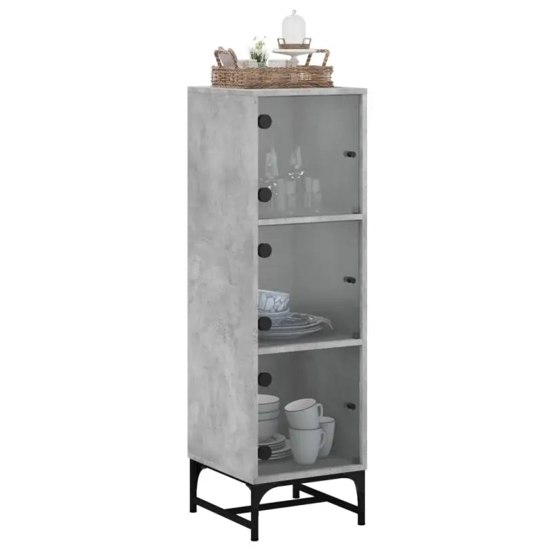 Hoge kast met glazen deuren voor een trendy en duurzame uitstraling - Dressoirs & buffetkasten
