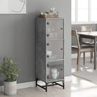 Hoge kast met glazen deuren voor een trendy en duurzame uitstraling - Dressoirs & buffetkasten