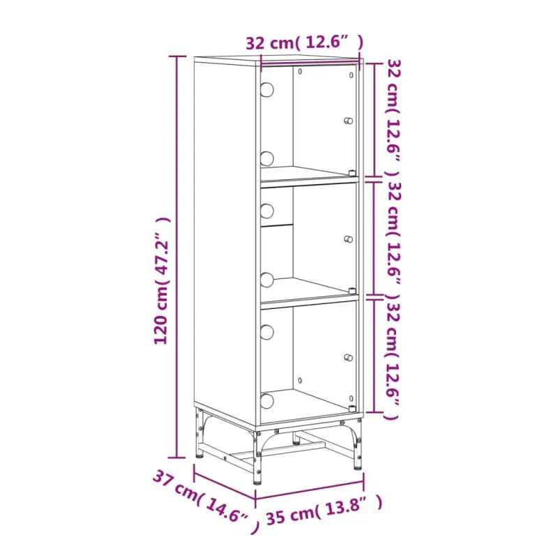 Hoge kast met glazen deuren voor een trendy en duurzame uitstraling - Dressoirs & buffetkasten