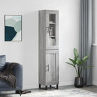 Hoge kast met ijzeren poten en bewerkt hout voor een trendy interieur - Grijs sonoma / 1 / 1 houten deur - Dressoirs &