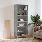 Hoge kast met ijzeren poten van bewerkt hout voor een stijlvolle look - Betongrijs / 1 / 3 schappen - Dressoirs &