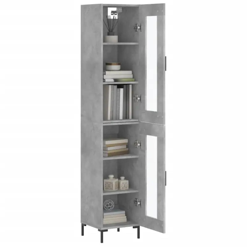 Hoge kast met ijzeren poten van bewerkt hout voor een trendy interieur - Dressoirs & buffetkasten