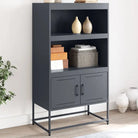 Hoge kast met industriële stijl voor woon en slaapkamer - Antraciet / 1 - Dressoirs & buffetkasten