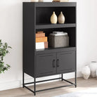 Hoge kast met industriële stijl voor woon en slaapkamer - Zwart / 1 - Dressoirs & buffetkasten