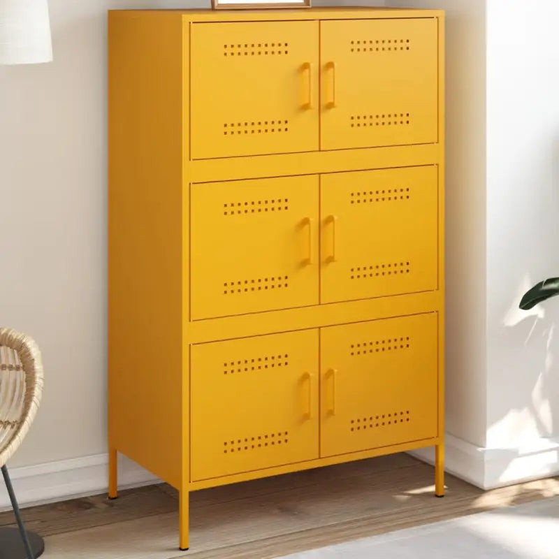 Hoge kast met industriële stijl voor woonkamer of slaapkamer - Geel / 1 - Dressoirs & buffetkasten