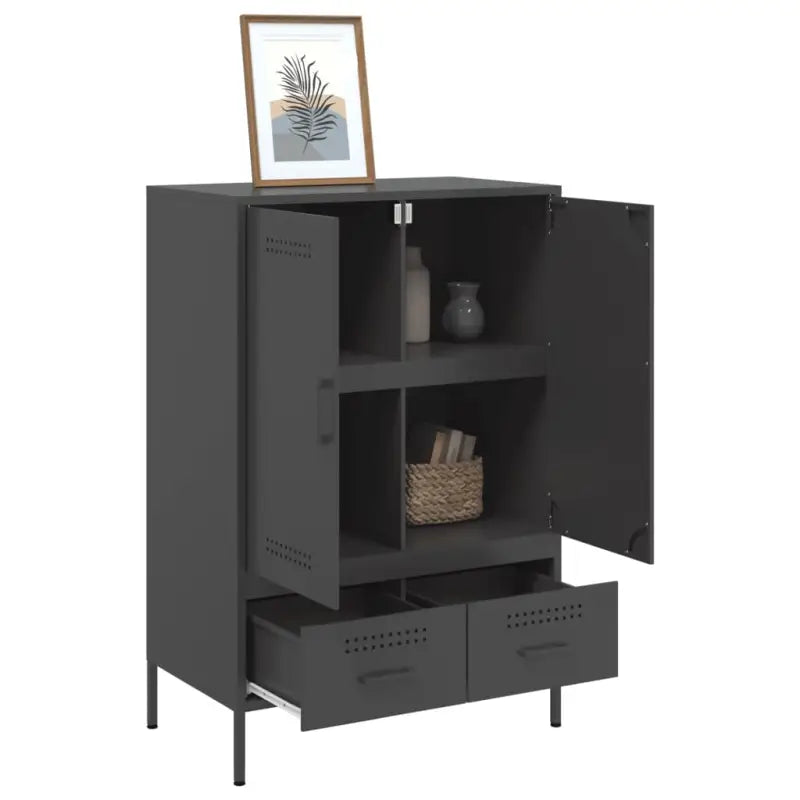 Hoge kast met koudgewalst staal en verstelbare schroefpoten - Dressoirs & buffetkasten
