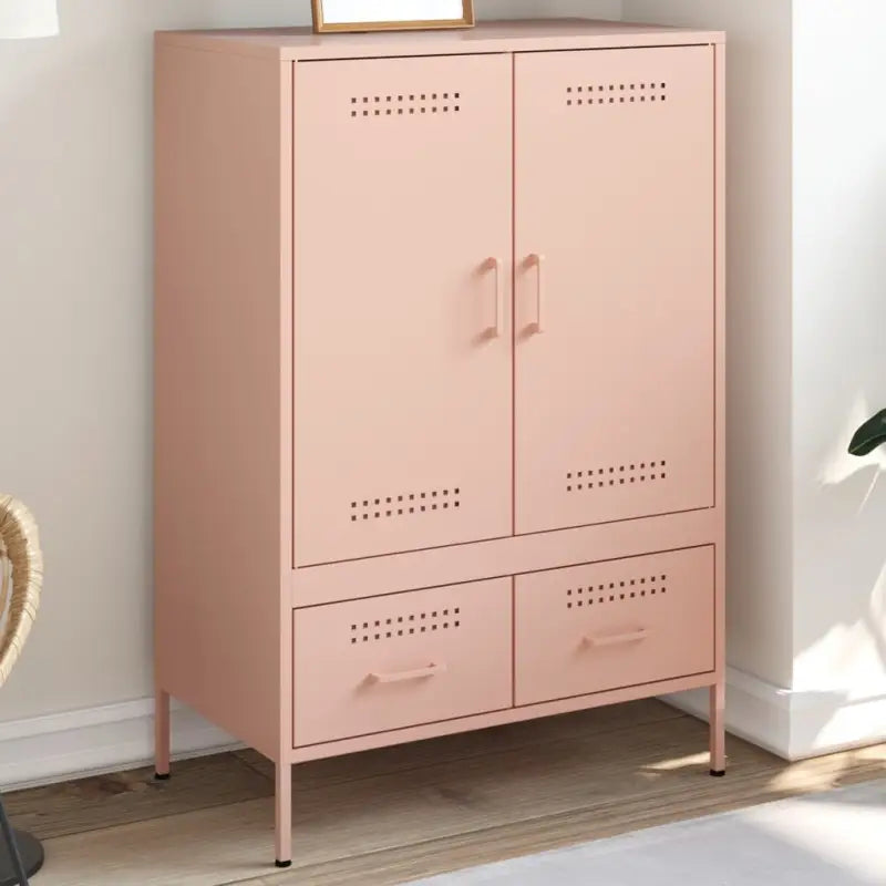 Hoge kast met koudgewalst staal en verstelbare schroefpoten - Roze / 1 - Dressoirs & buffetkasten