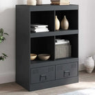 Hoge kast met koudgewalst staal voor een moderne uitstraling - Antraciet / 1 - Dressoirs & buffetkasten