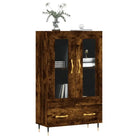Hoge kast met metalen poten en bewerkt hout voor moderne sfeer - Dressoirs & buffetkasten