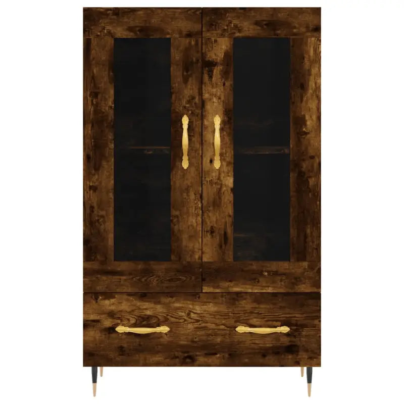 Hoge kast met metalen poten en bewerkt hout voor moderne sfeer - Dressoirs & buffetkasten