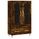 Hoge kast met metalen poten en bewerkt hout voor moderne sfeer - Dressoirs & buffetkasten