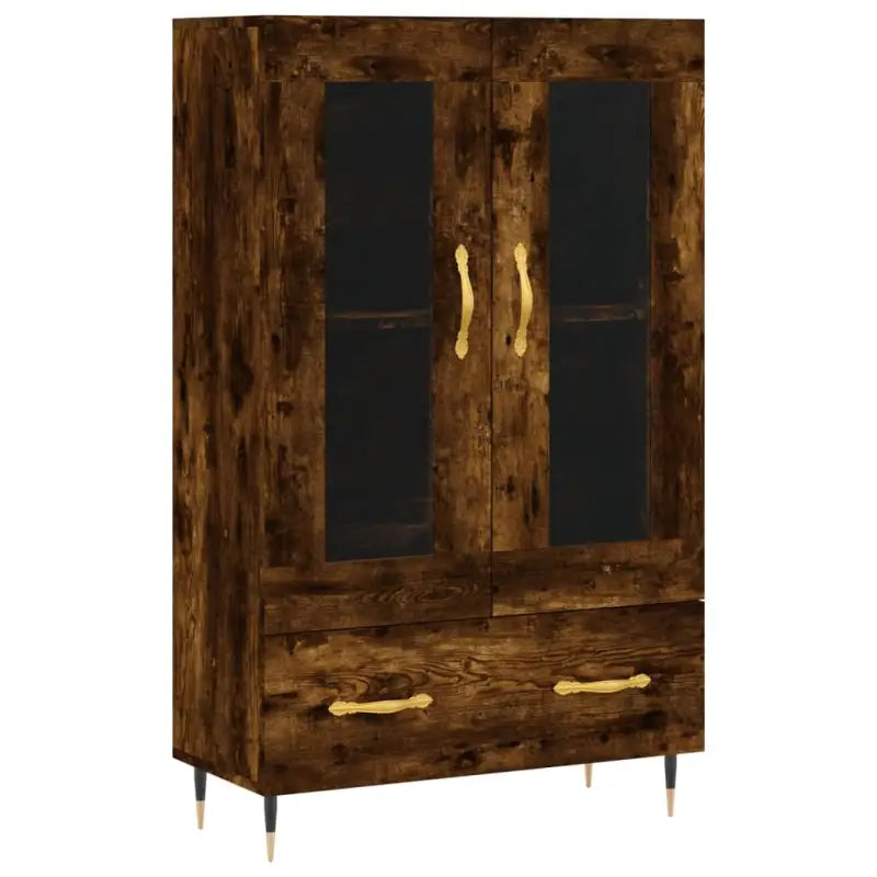 Hoge kast met metalen poten en bewerkt hout voor moderne sfeer - Dressoirs & buffetkasten