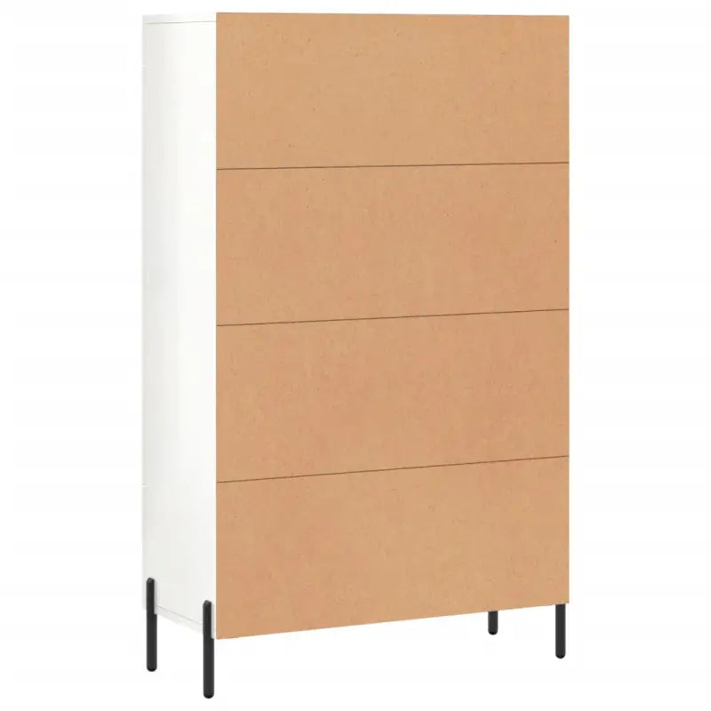 Hoge kast met metalen poten in hoogglans wit voor moderne interieurs - Dressoirs & buffetkasten