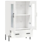 Hoge kast met metalen poten in hoogglans wit voor moderne interieurs - Dressoirs & buffetkasten