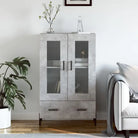 Hoge kast met metalen poten in hoogglans wit voor moderne interieurs - Betongrijs / 1 - Dressoirs & buffetkasten