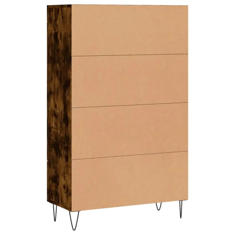 Hoge kast met metalen poten uit bewerkt hout voor moderne charme - Dressoirs & buffetkasten