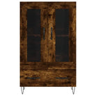 Hoge kast met metalen poten uit bewerkt hout voor moderne charme - Dressoirs & buffetkasten