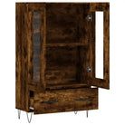Hoge kast met metalen poten uit bewerkt hout voor moderne charme - Dressoirs & buffetkasten