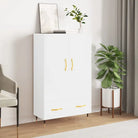 Hoge kast met metalen poten van bewerkt hout voor moderne interieurs - Hoogglans wit / 1 - Dressoirs & buffetkasten