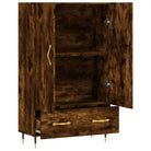 Hoge kast met metalen poten van bewerkt hout voor moderne interieurs - Dressoirs & buffetkasten