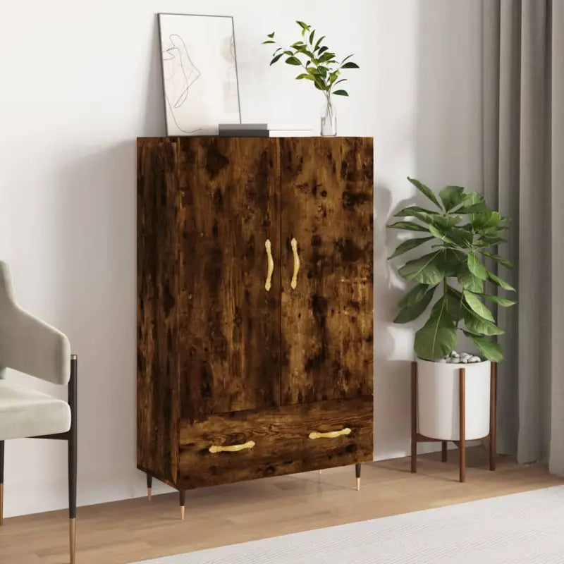 Hoge kast met metalen poten van bewerkt hout voor moderne interieurs - Dressoirs & buffetkasten