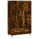 Hoge kast met metalen poten van bewerkt hout voor moderne interieurs - Dressoirs & buffetkasten
