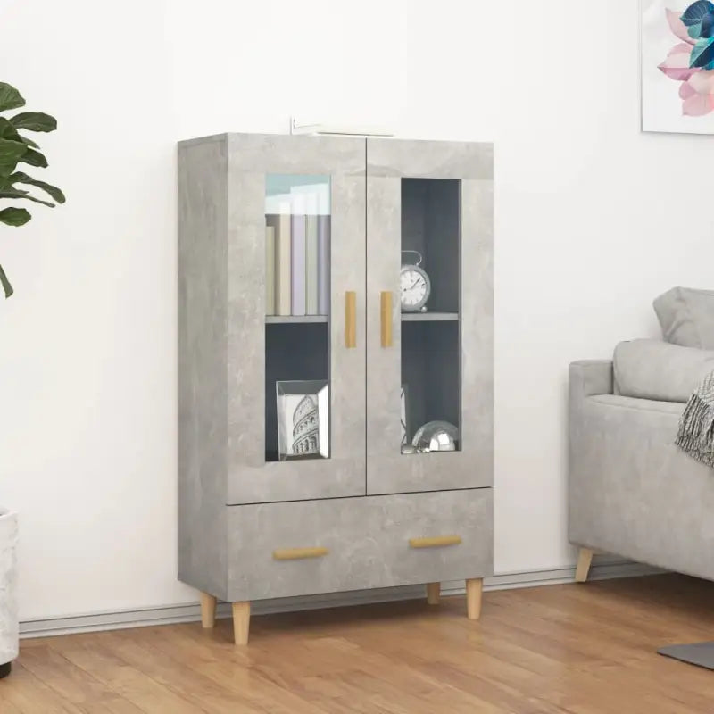Hoge kast van bewerkt hout eenvoudig schoon en duurzaam interieuraccessoire - Betongrijs / 1 - Dressoirs & buffetkasten