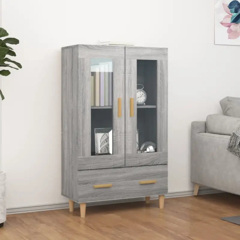 Hoge kast van bewerkt hout eenvoudig schoon en duurzaam interieuraccessoire - Grijs sonoma / 1 - Dressoirs &