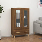 Hoge kast van bewerkt hout eenvoudig schoon en duurzaam interieuraccessoire - bruin eikenkleur / 1 - Dressoirs &