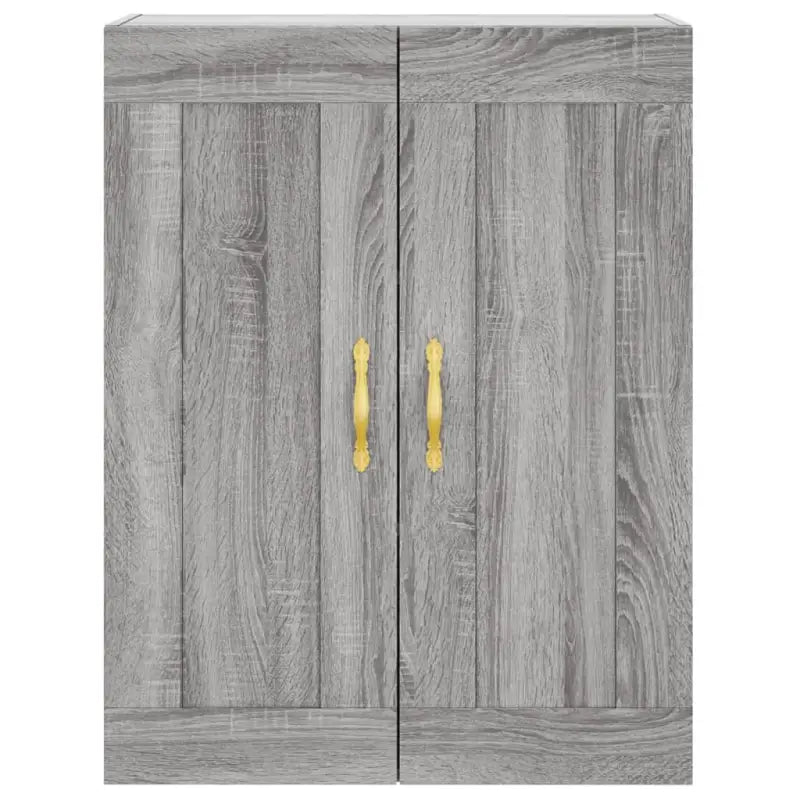 Hoge kast van bewerkt hout in grijs sonoma stijl - Dressoirs & buffetkasten