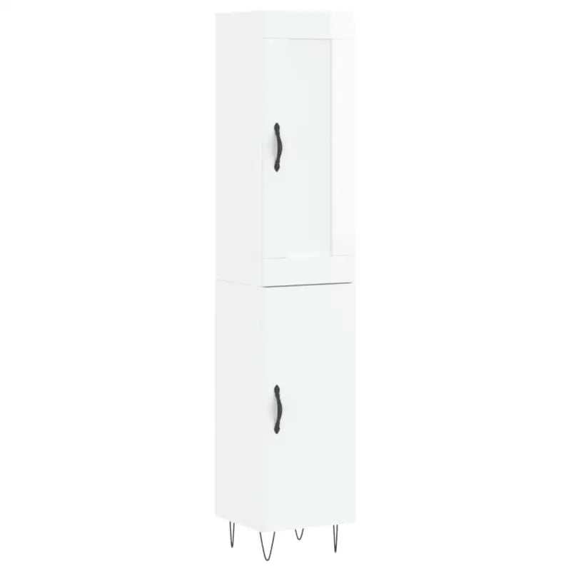 Hoge kast van bewerkt hout in hoogglans wit met charme - Dressoirs & buffetkasten