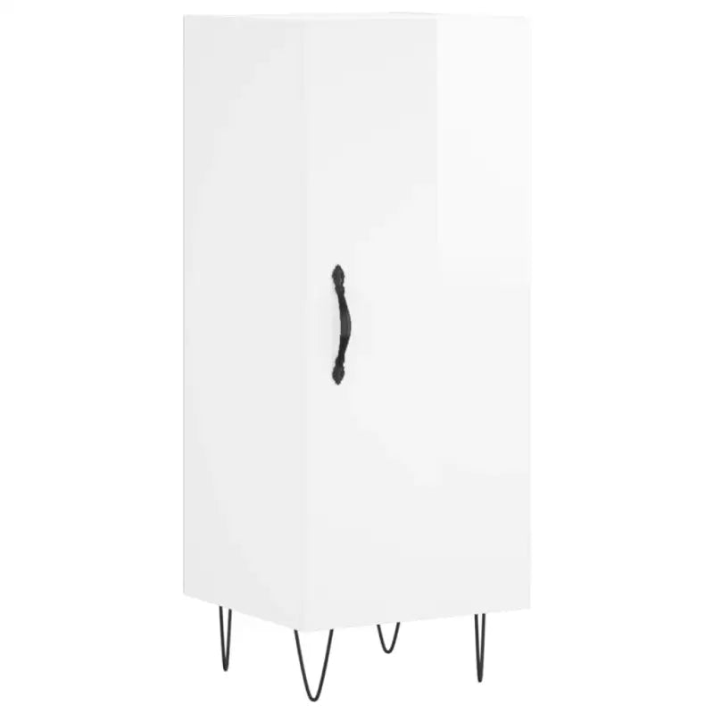 Hoge kast van bewerkt hout in hoogglans wit met charme - Dressoirs & buffetkasten